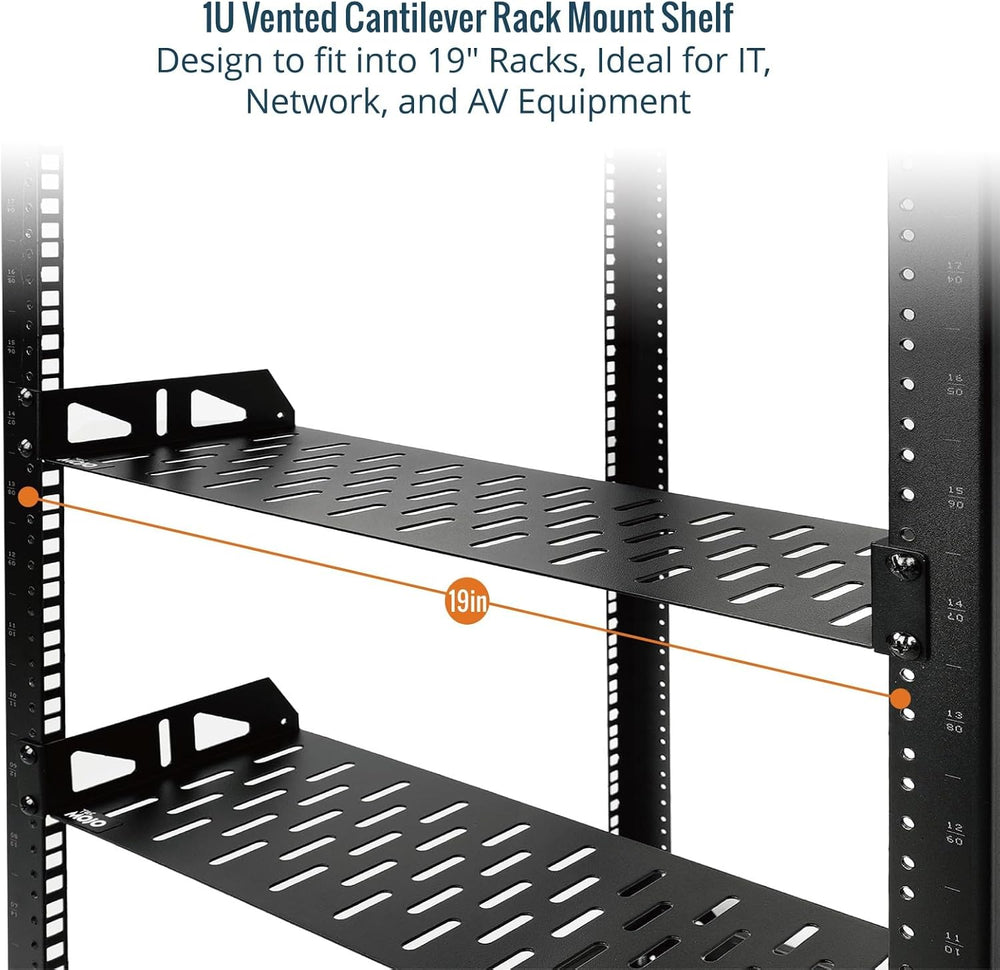 Tecmojo 1U Rack Shelf,19 inch Rack Shelf 8 inch Depth,Rack Mount Shelf with A...