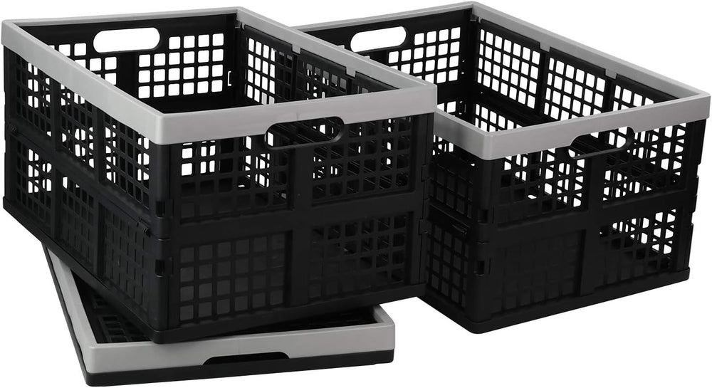 Vababa 42 L Stackable Collapsible Storage Crate, 3-Pack Storage Basket
