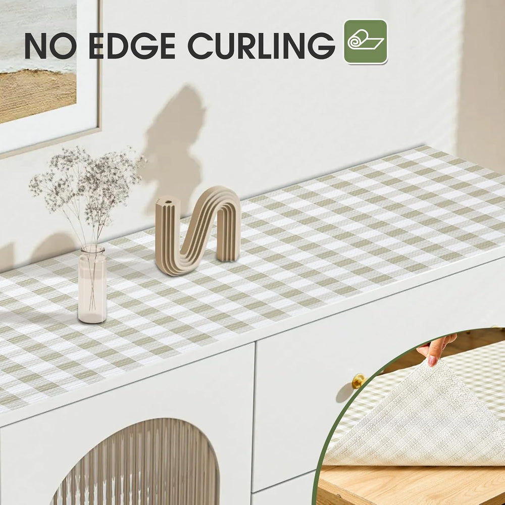 Beautysaid Shelf and Drawer Liner for Kitchen Cabinet Non Adhesive Non Slip