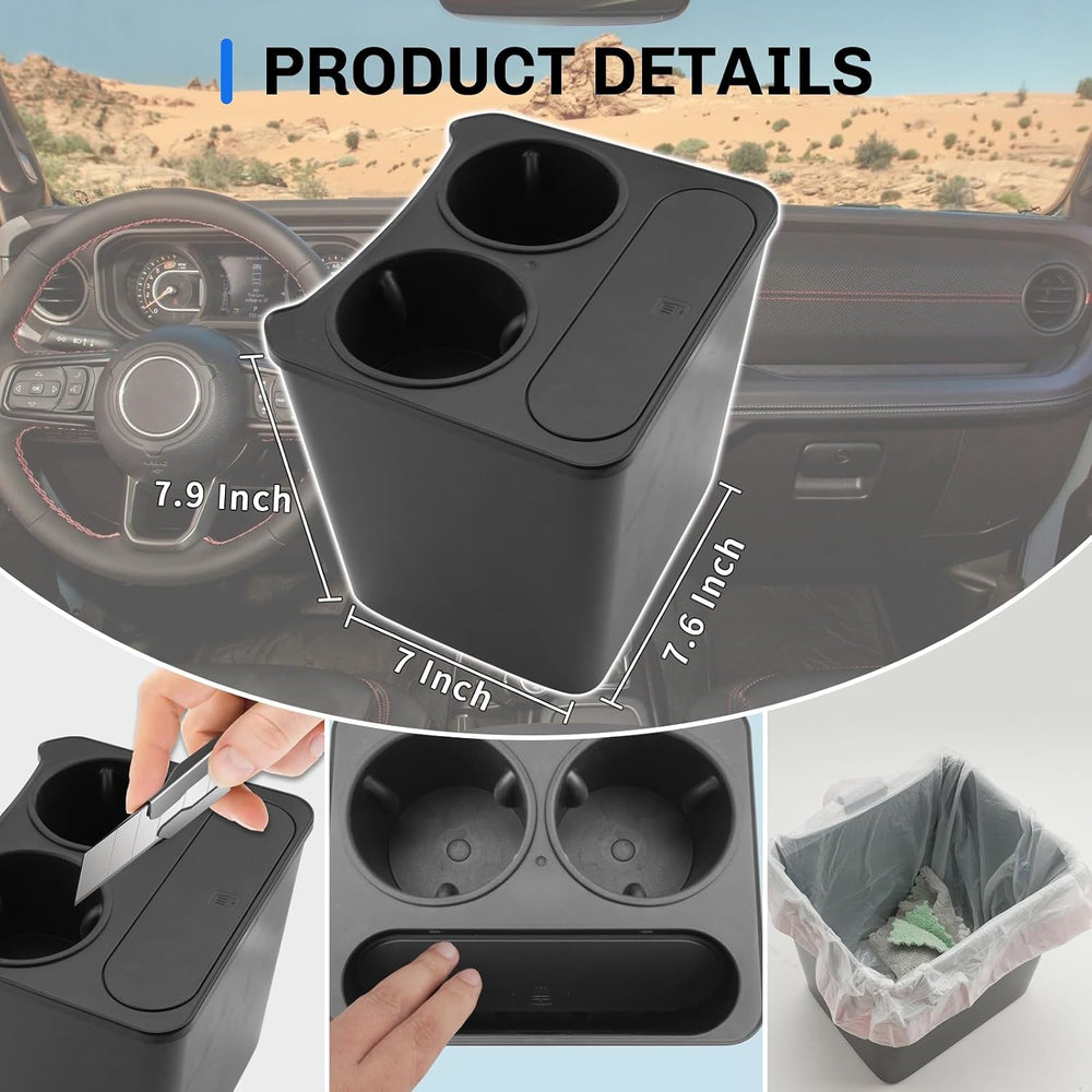 SXCY for 2025 2026 Ford Maverick Car Trash Can Cupholder Organizer