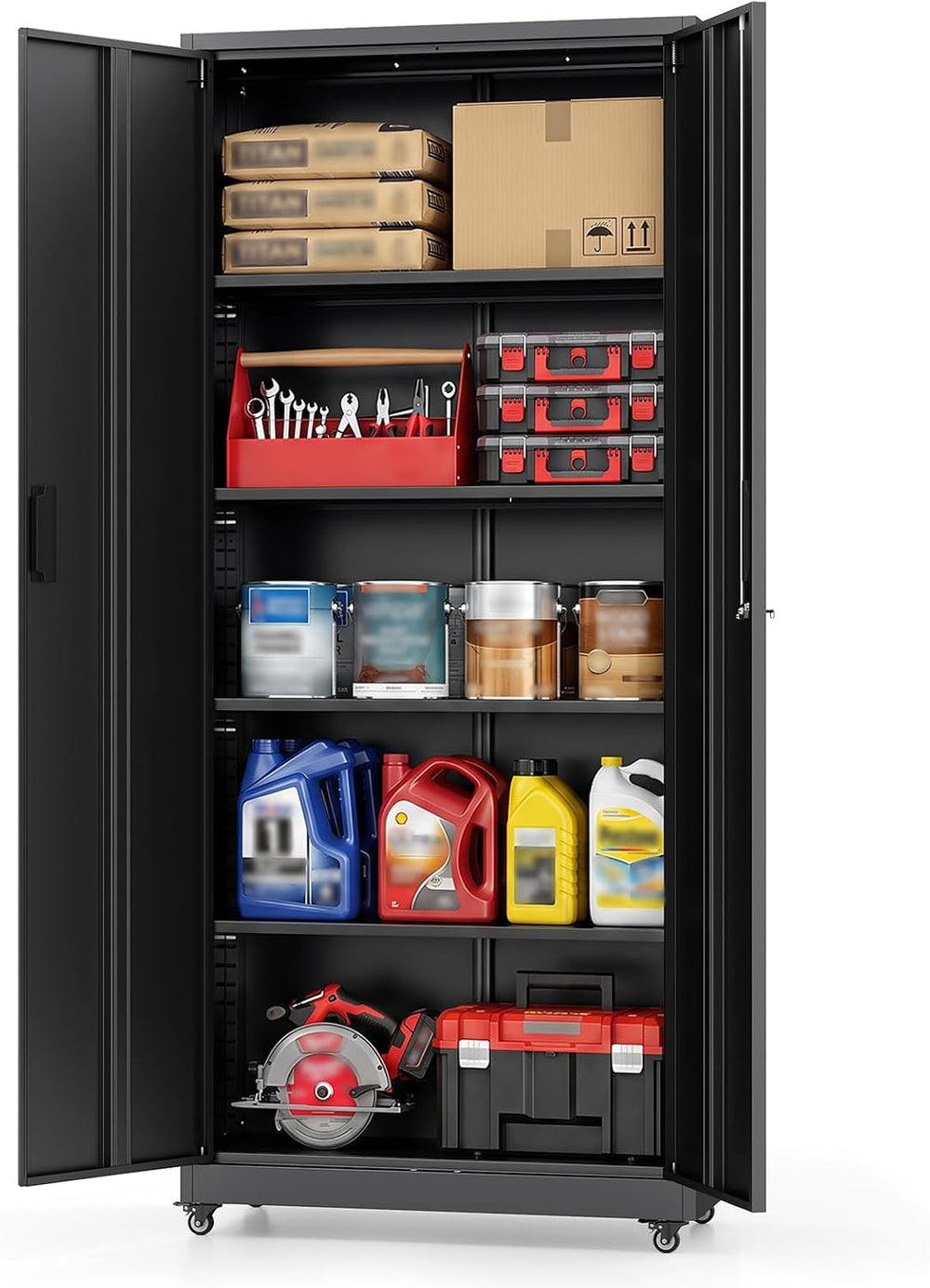 GIANTEX 73" Tall Metal Storage Cabinet for Garage and Office
