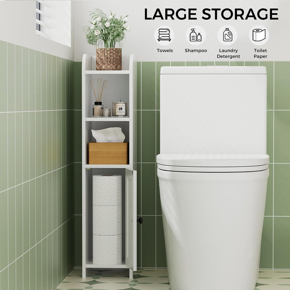 Homhedy Small Bathroom Storage Cabinet, Narrow Toilet Paper Cabinet