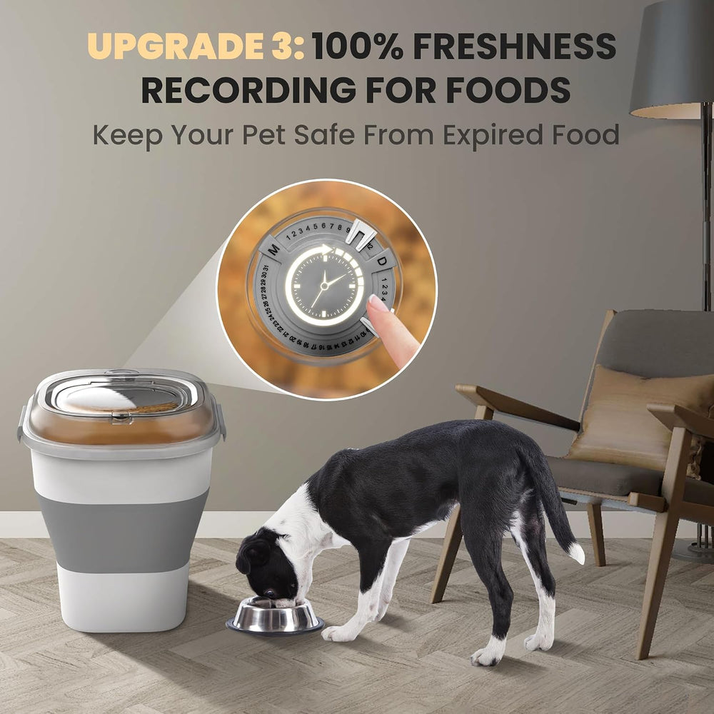 32-35 Lbs Dog Food Storage Container Wheels,Collapsible Dog Food Container