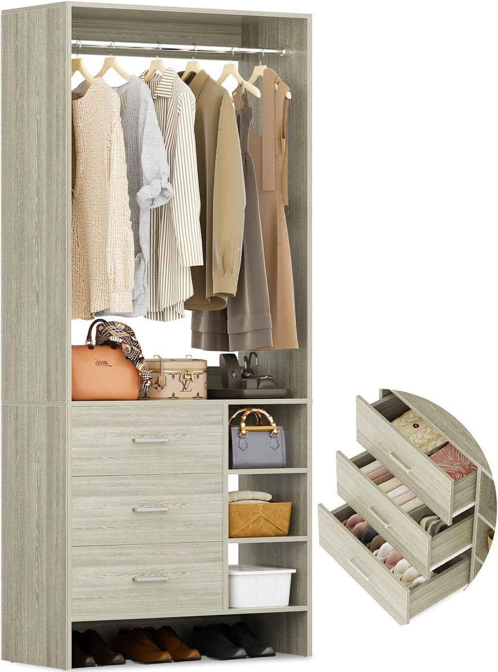 Aheaplus 2.5FT Closet System