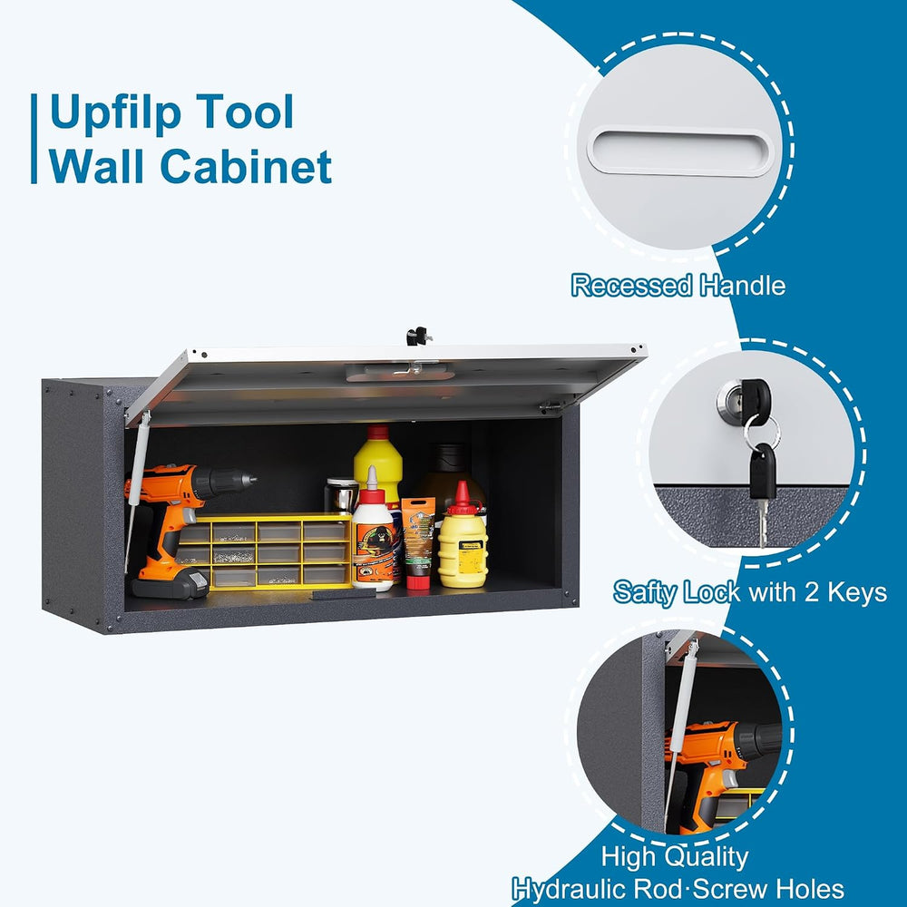 6-Piece Garage Storage Cabinets System Heavy Duty Workshop Set Includes Wall-...