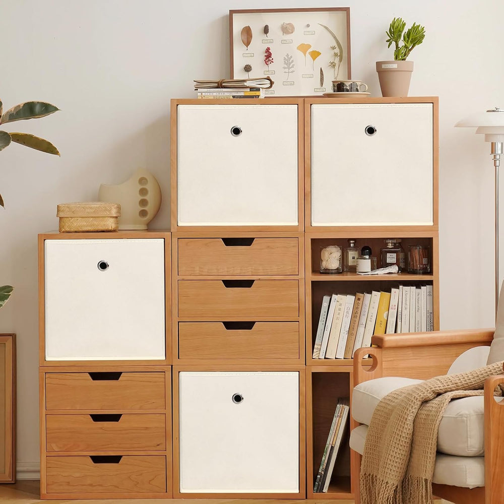 Foldable Storage Cubes Bins ,11 Inch Cloth Storage Cube Fabric Storage Box Cu...
