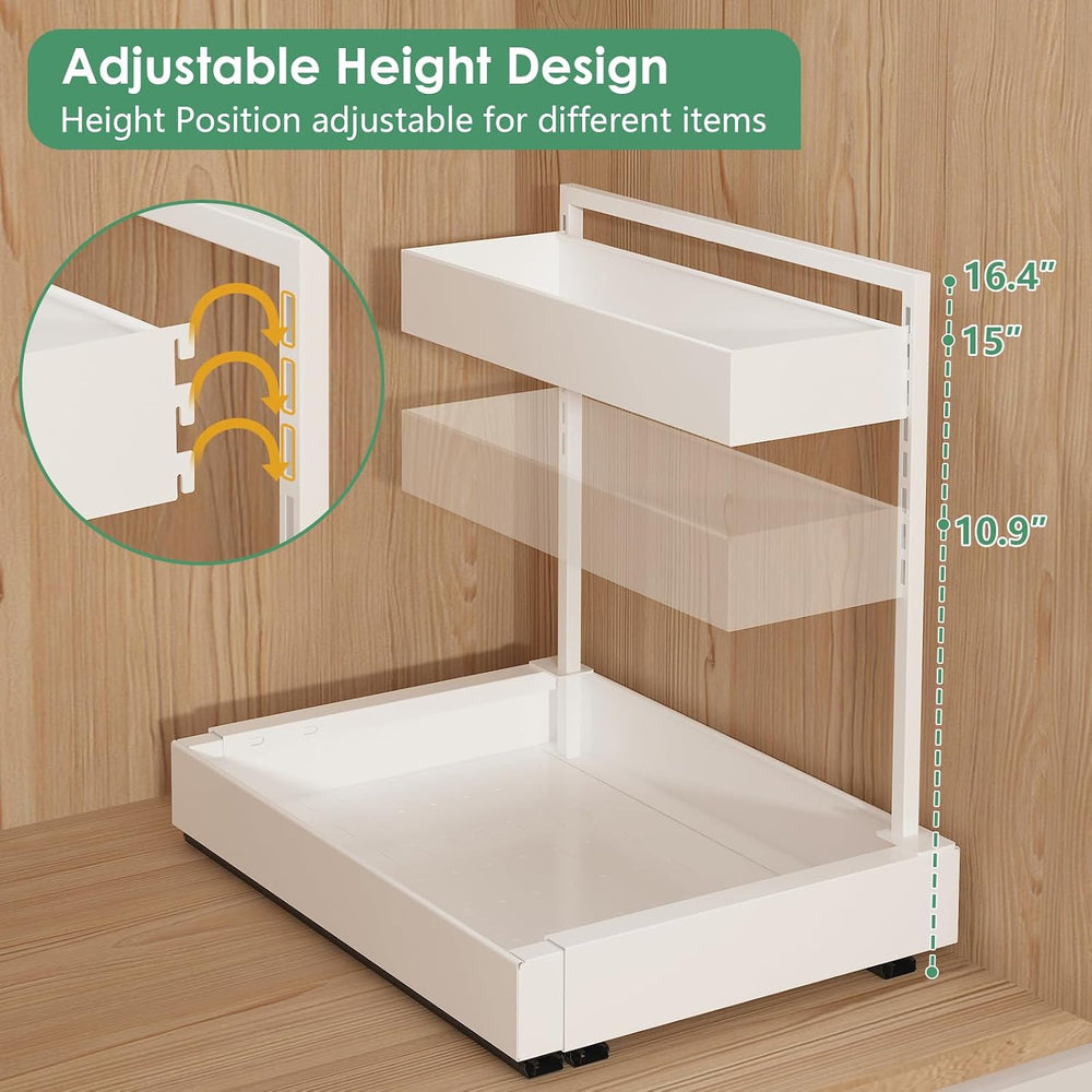 REALINN Expandable Under Sink Organizer with 6-Level Height Adjustment