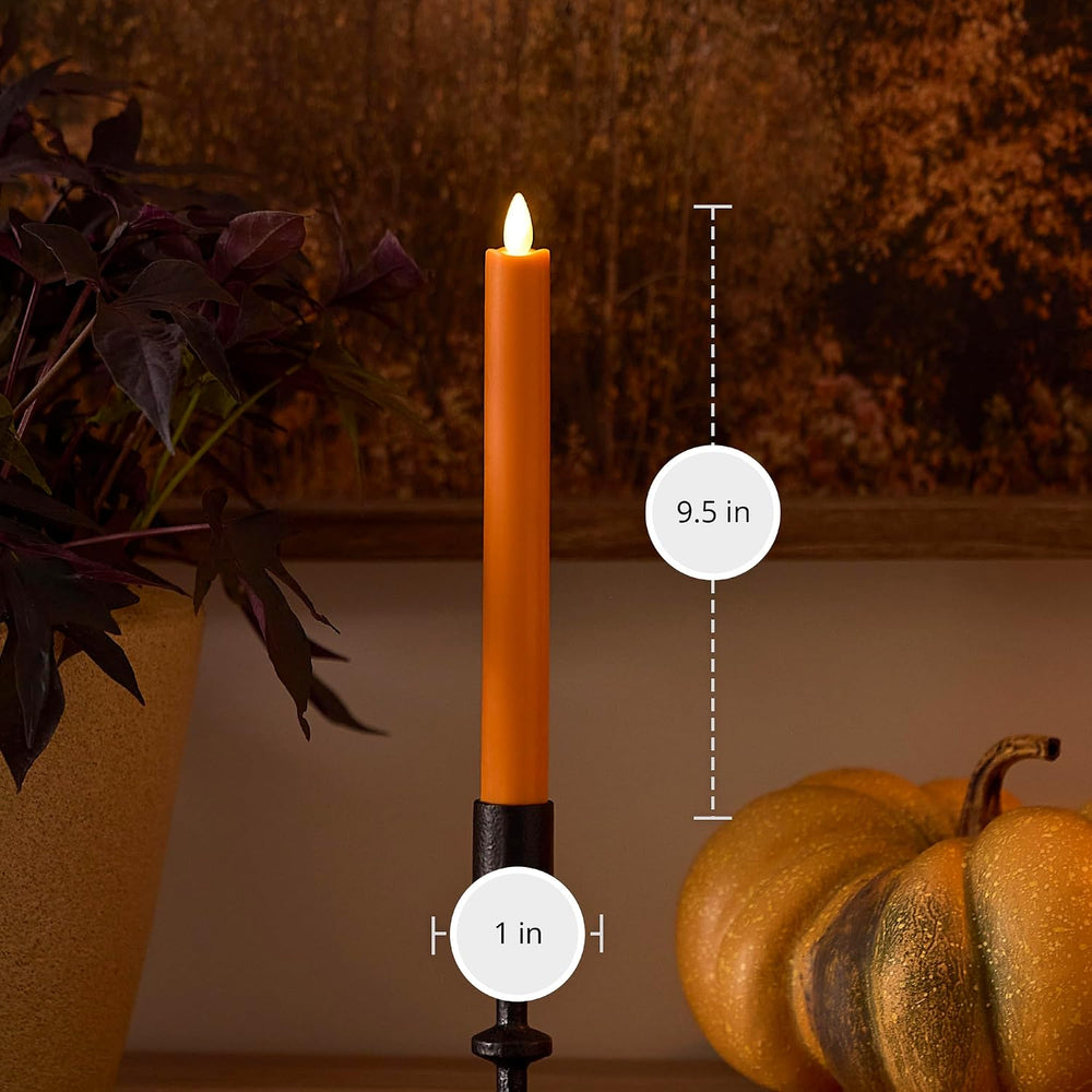 Luminara Taper, 1" x 9.5" AA Battery Wax Flameless Candle w/Timer, ...