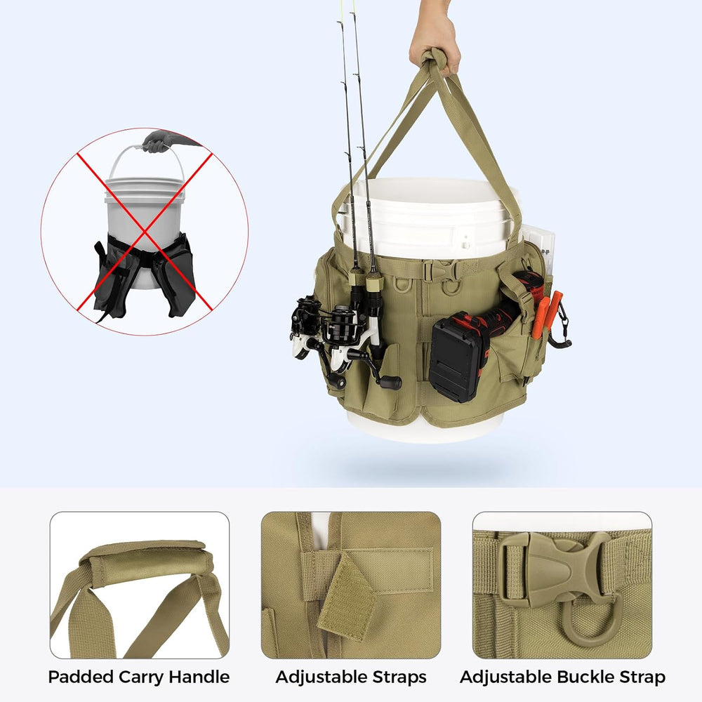 KastKing Karryall Fishing Bucket Organizer for 5 Gallon Bucket, Fishing Bag