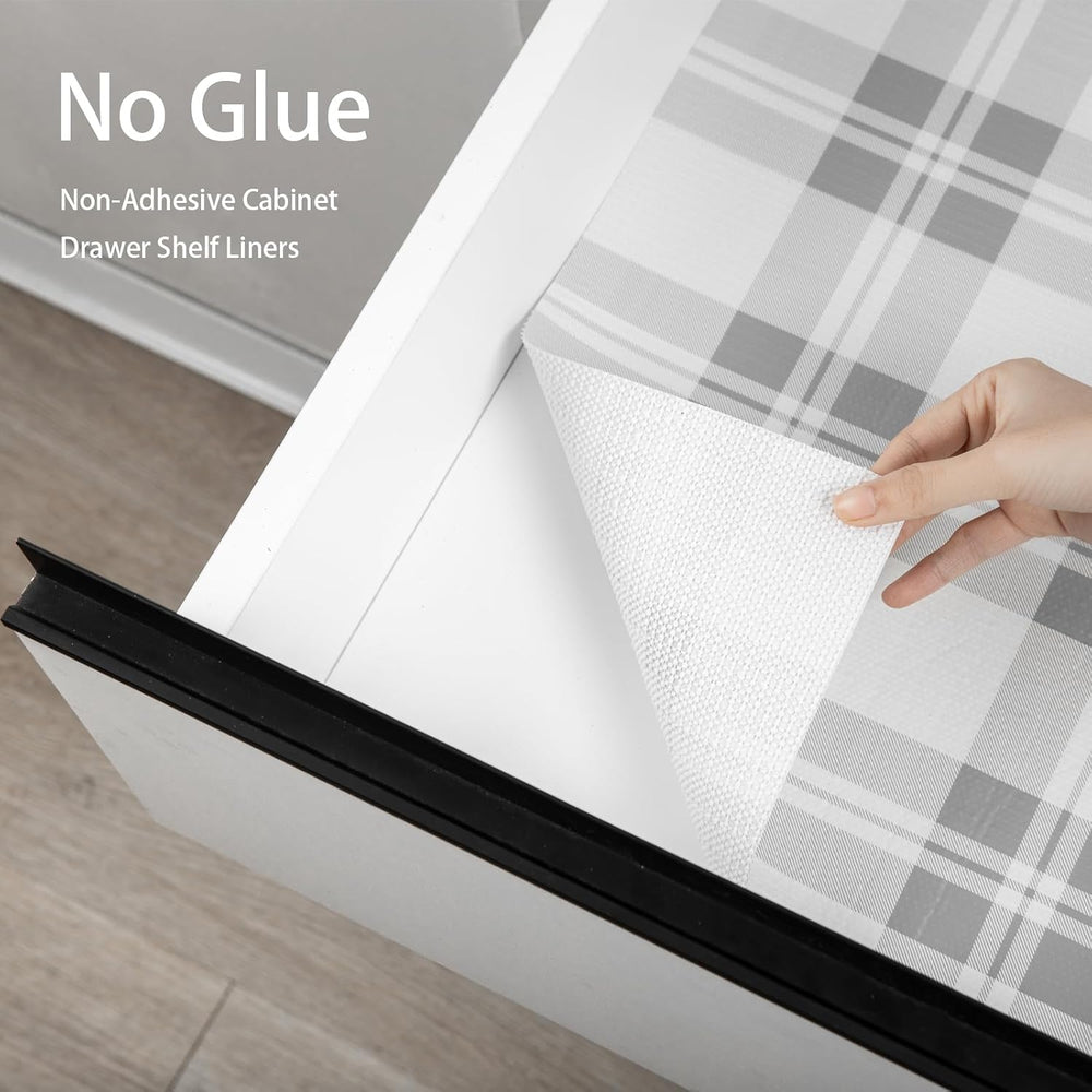 Drawer Shelf Liner for Kitchen Cabinets, Non Adhesive Slip Resistant Shelf Pa...