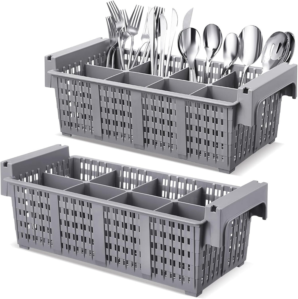 Yungyan 2 Pcs 8 Slot Plastic Cutlery Basket 16.81 x 8.07 x 5.91 Inches Dishwa...