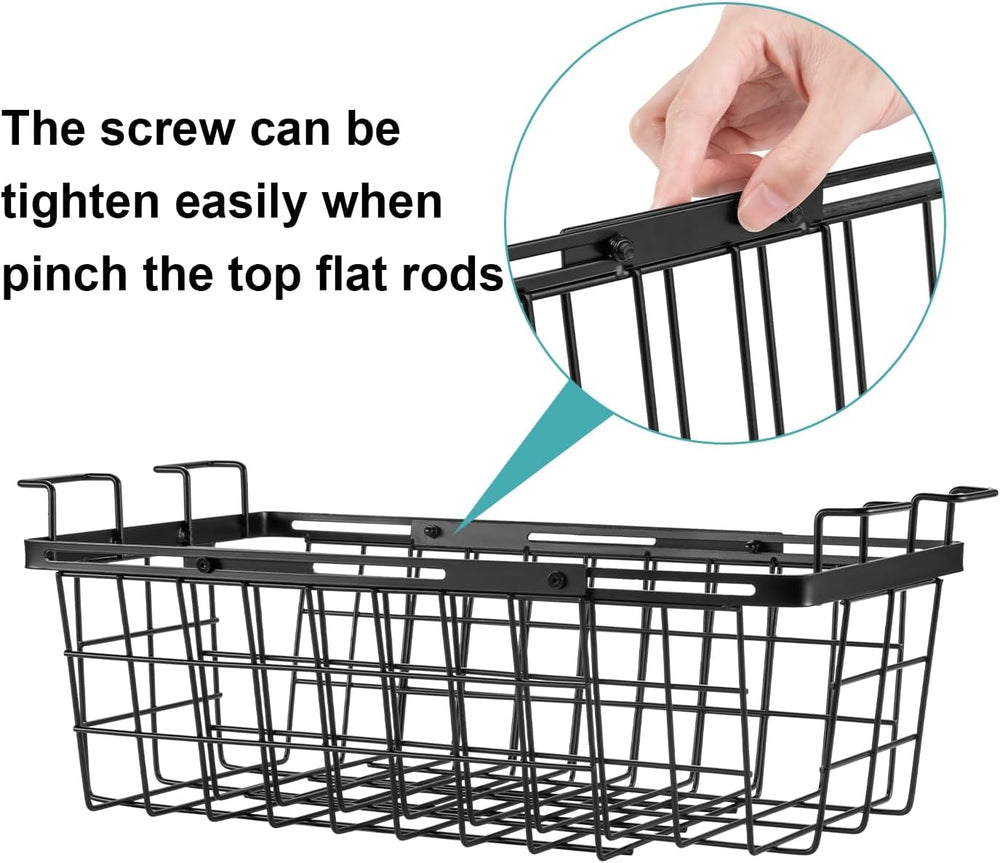 2 Pack Expandable Freezer Organizer Bins, Adjustable Wire Baskets for Chest F...