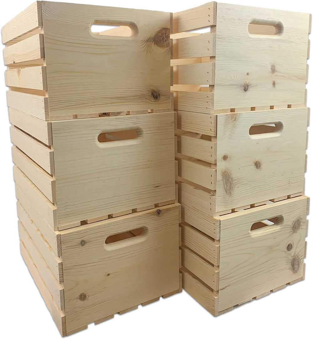 Wilson Large Wooden Pine Crate for Storage and Decoration at Home, Office, Ki...