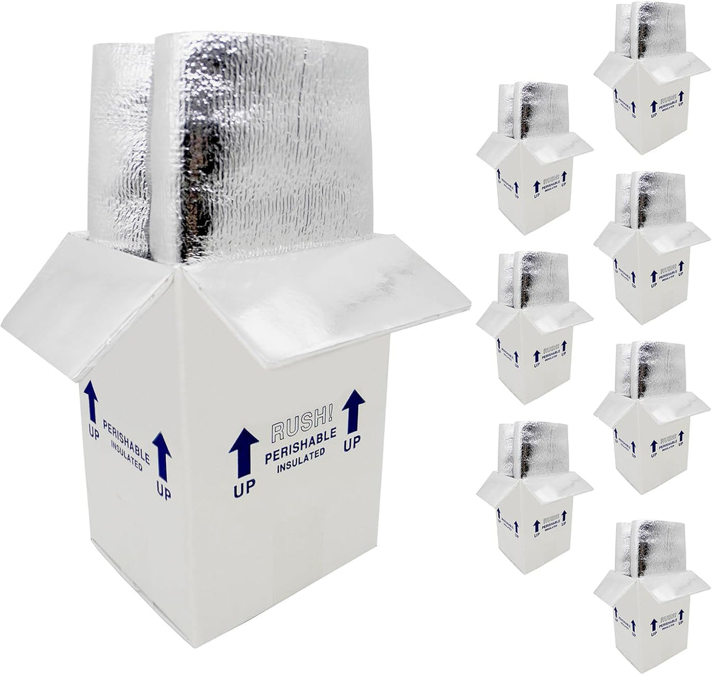 7x6x10“ Small Insulated Shipping Boxes for Frozen Food, 8 Pack Double Insulat...