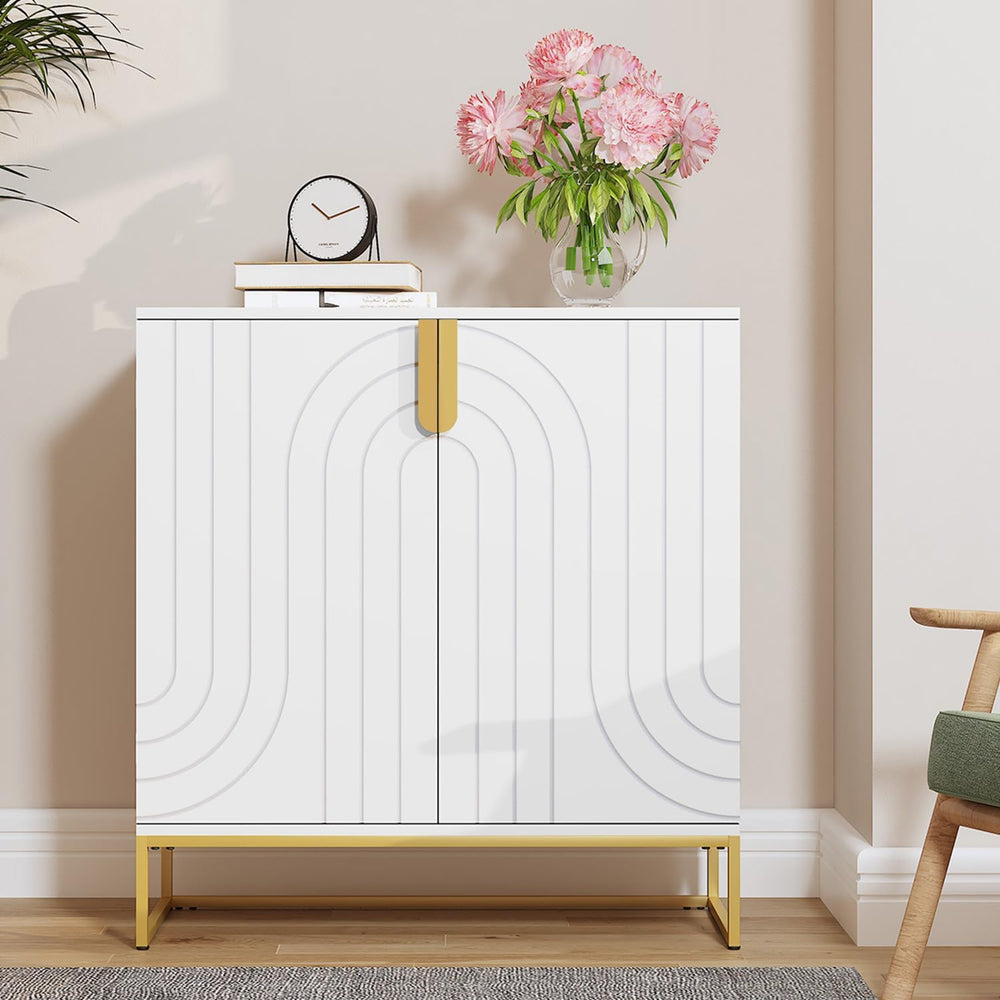HLR Sideboard Buffet Cabinet with Storage, Modern Accent Cabinet Adjustable S...