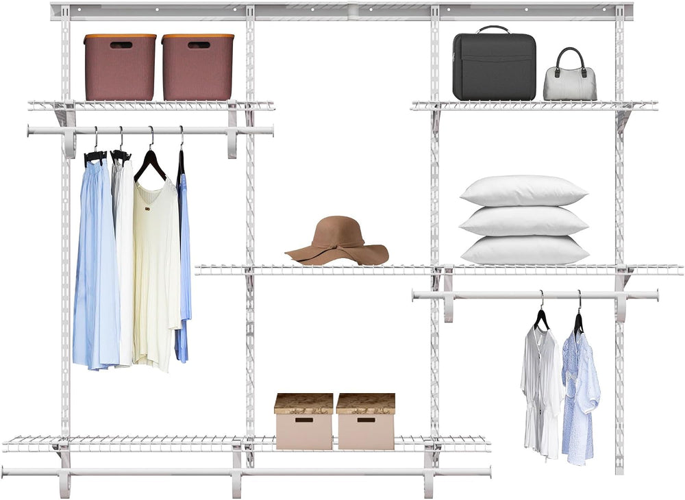 4-6 Ft Closet Organizer System, Adjustable Metal Wire White Closet System, Ex...