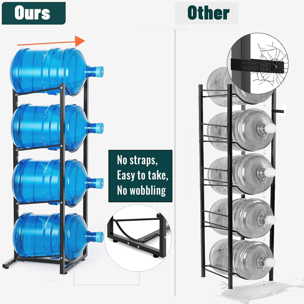MYLOLF 5 Gallon Water Jug Holder : 4 Tier Water Jug Stand Holder for 5 Gallon...