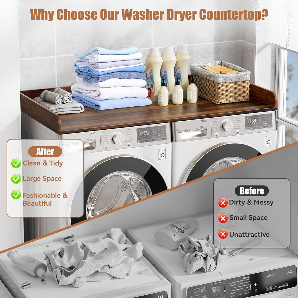 Washer Dryer Countertop, 27.5" D x 54" W Washer and Dryer Topper Co...