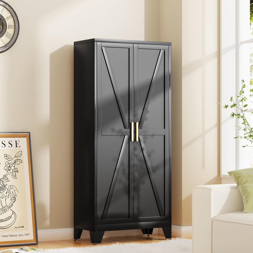 Baborokic 61H Metal Storage Cabinet with 2 Doors and Adjustable Shelves,Farmh...