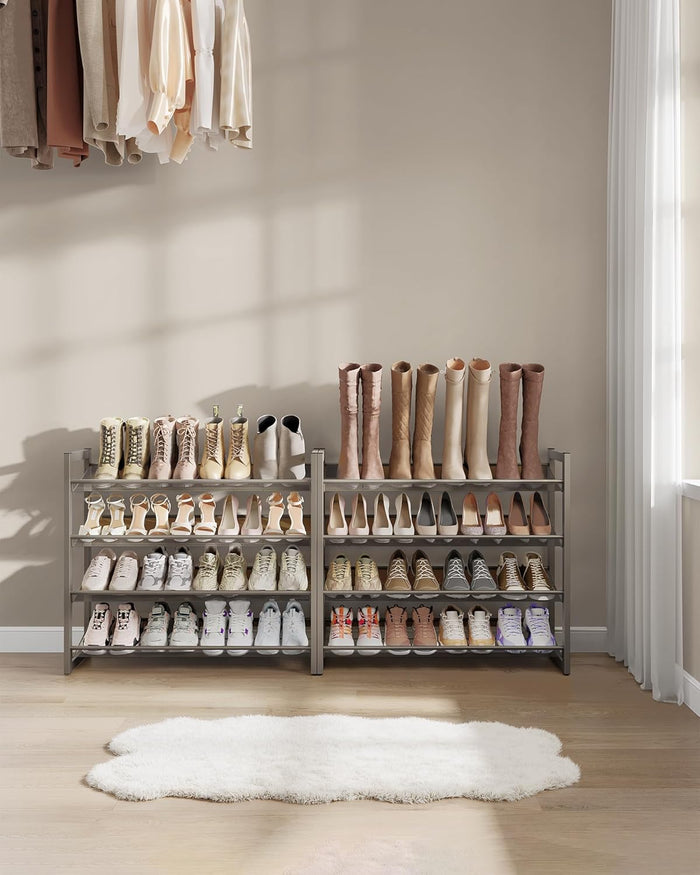 SONGMICS Metal Shoe Rack, 8-Tier Shoe Orgainzer, Holds 32-40 Pairs