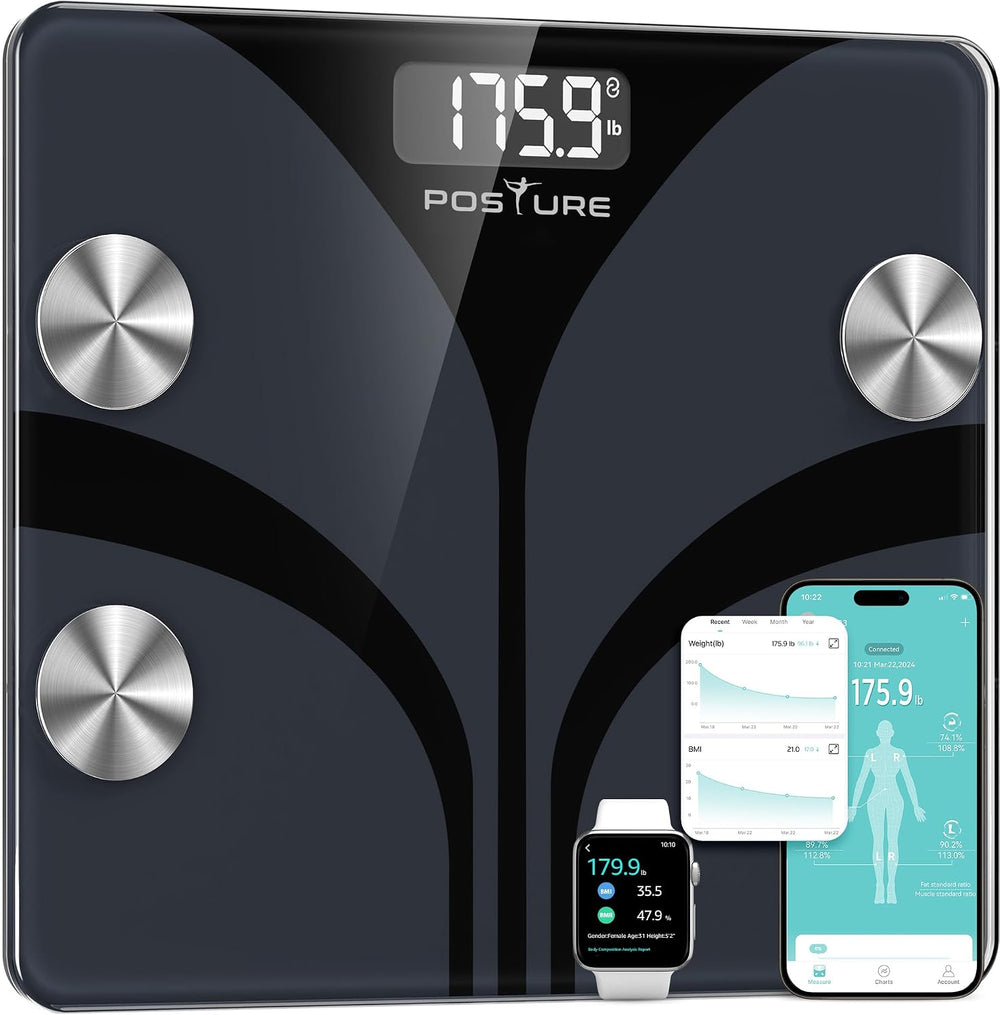Posture Scale for Body Weight, Digital Bathroom Smart Scale, 13 Body Composit...