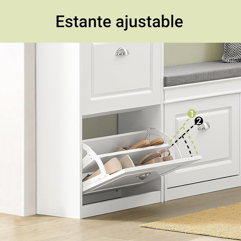SoBuy Small Shoe Cabinet, Slim Shoe Rack 2 Flip-Drawers, Thin Shoe Storage Cu...