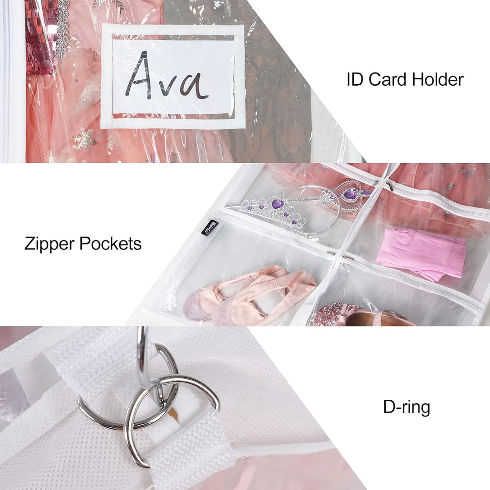 Univivi 40 Inch Dance Costume Garment Bags for Dancers, Clear, 3 Pack