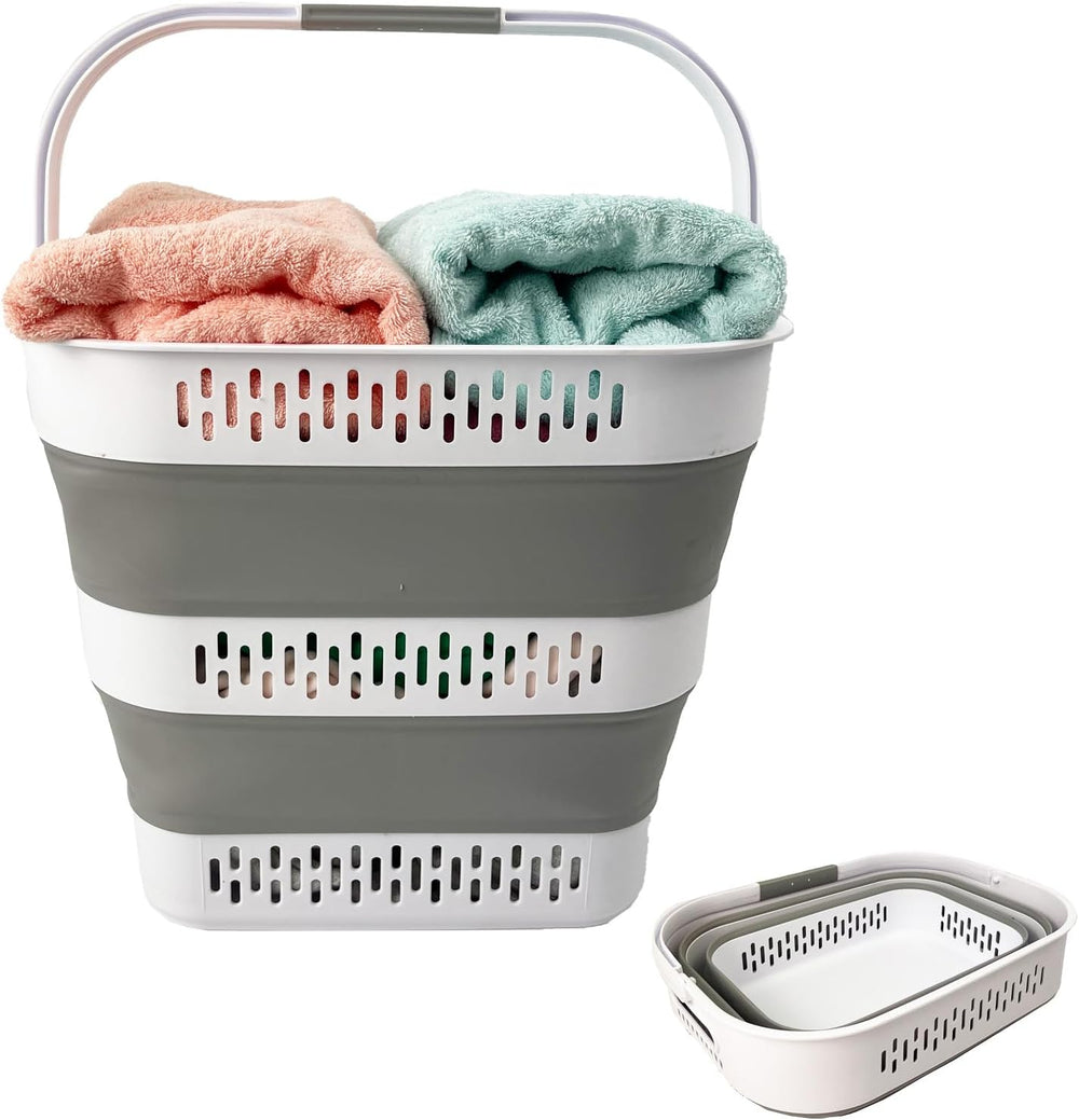 SAMMART 38L(10 Gal) Collapsible Laundry Basket - Foldable Pop-Up Storage Cont...