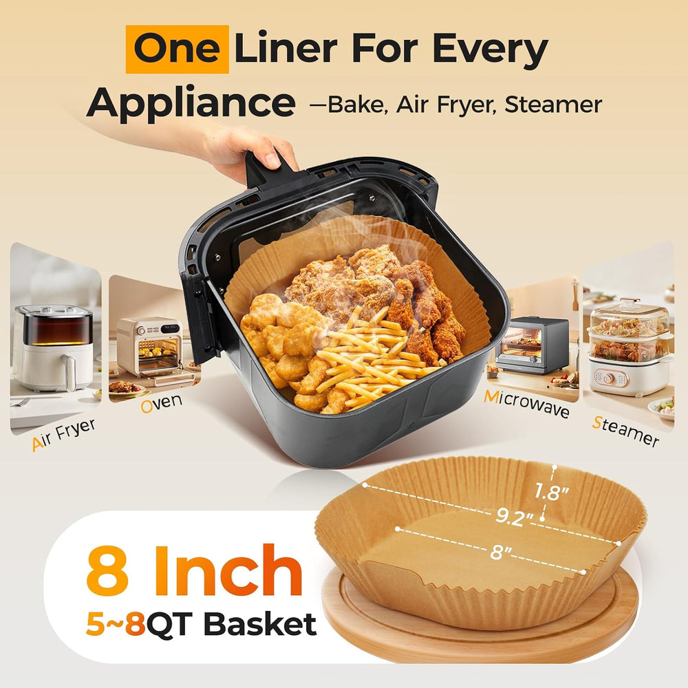 500 Pcs 8" Square Air Fryer Liners Disposable for 5-8QT, Airfryer Paper
