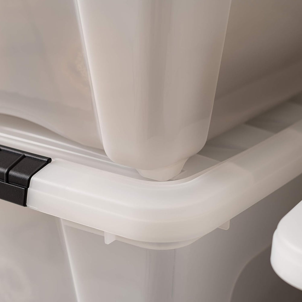 IRIS USA 6-Pack 32 Quart Storage Bins with Lids, Pearl