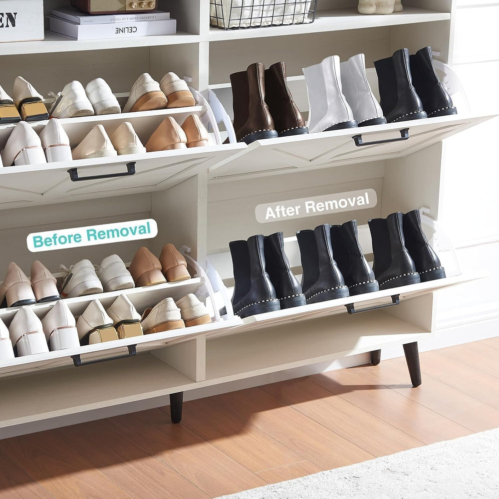 Barnyatoh Shoe Storage Cabinet,Farmhouse Shoe Organizer with 4 Flip Drawers &...