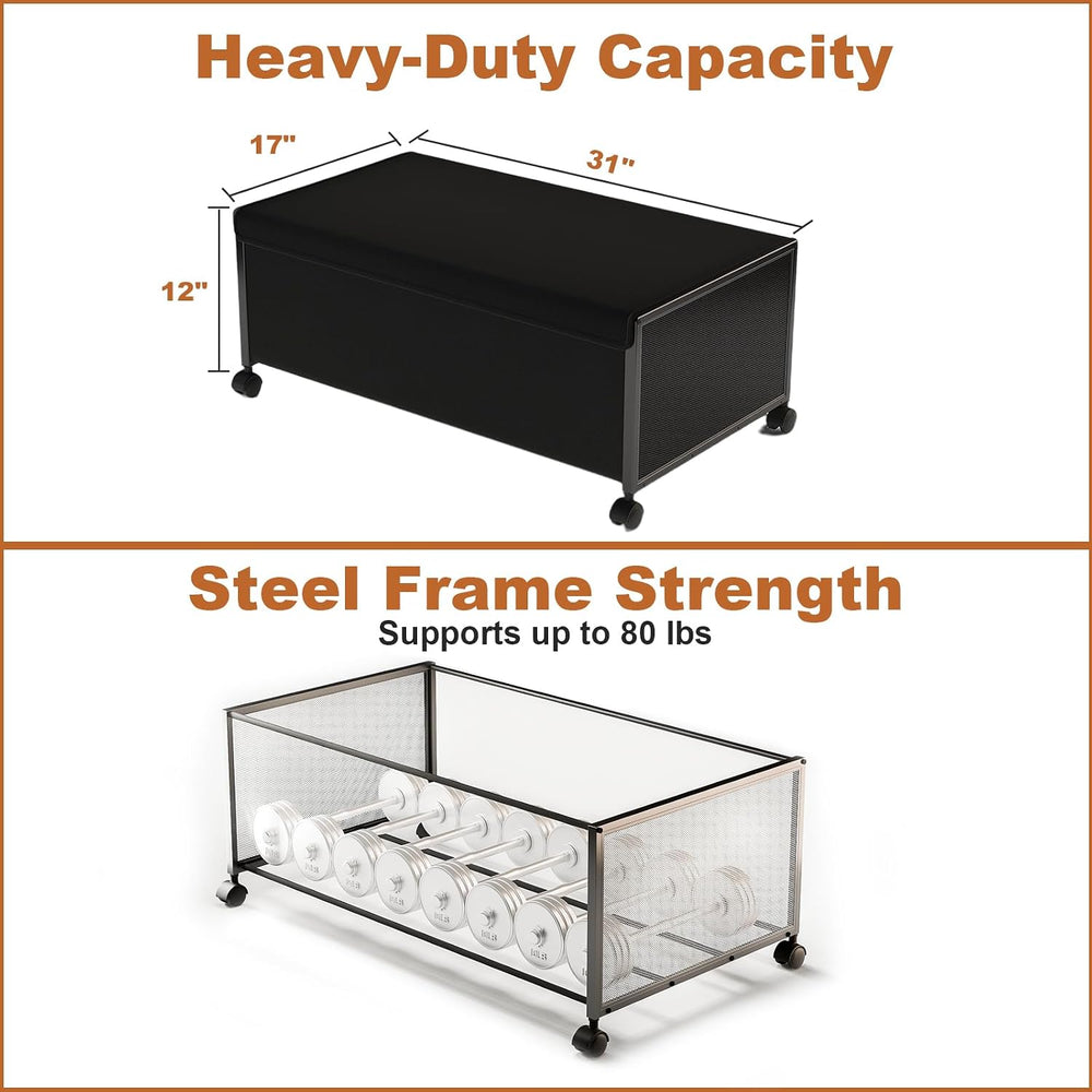 Fokyfok 2Pack Under Bed Storage Containers,12 inch Height,31 inch Long