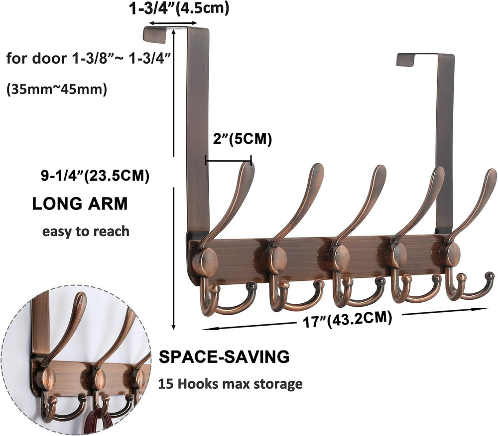 Dseap Over The Door Hook Hanger - Fits 1 3/8" to 1 3/4" Standard Do...