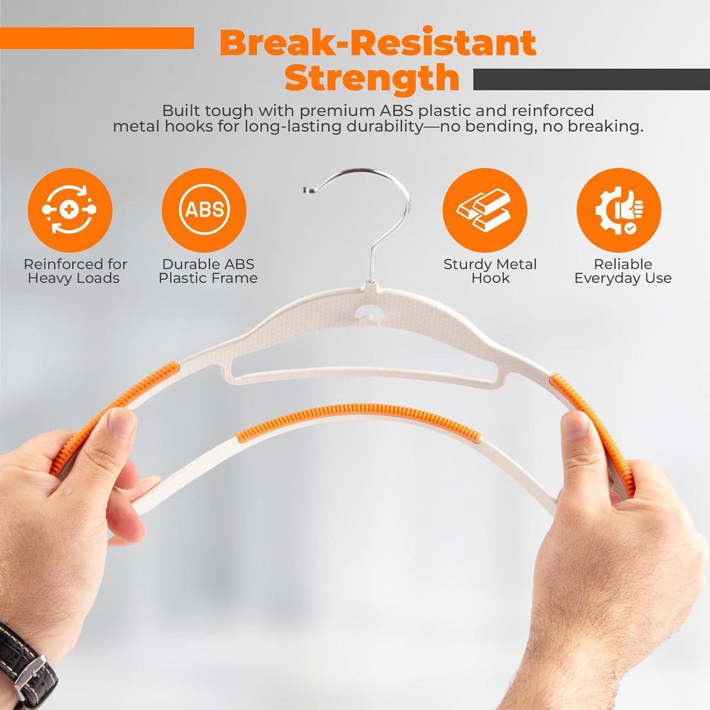Plastic Hangers 50 Pack, Cascading Slim Space Saving Clothing Hangers with 36...