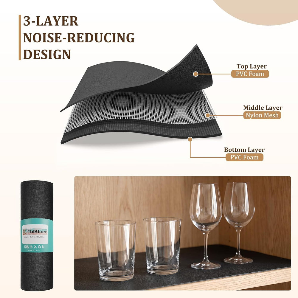Shelf Liner for Kitchen Cabinets, Non Slip Foam Toolbox Liner Drawer Liners, ...