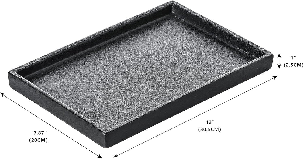 Ceramic Bathroom Sink Tray, Black Graininess Vanity Tray Decor Perfume Trays ...