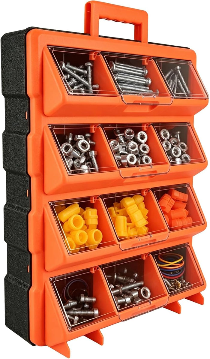 Tool Box Organizer,12-Compartment Portable Small Parts Organizer