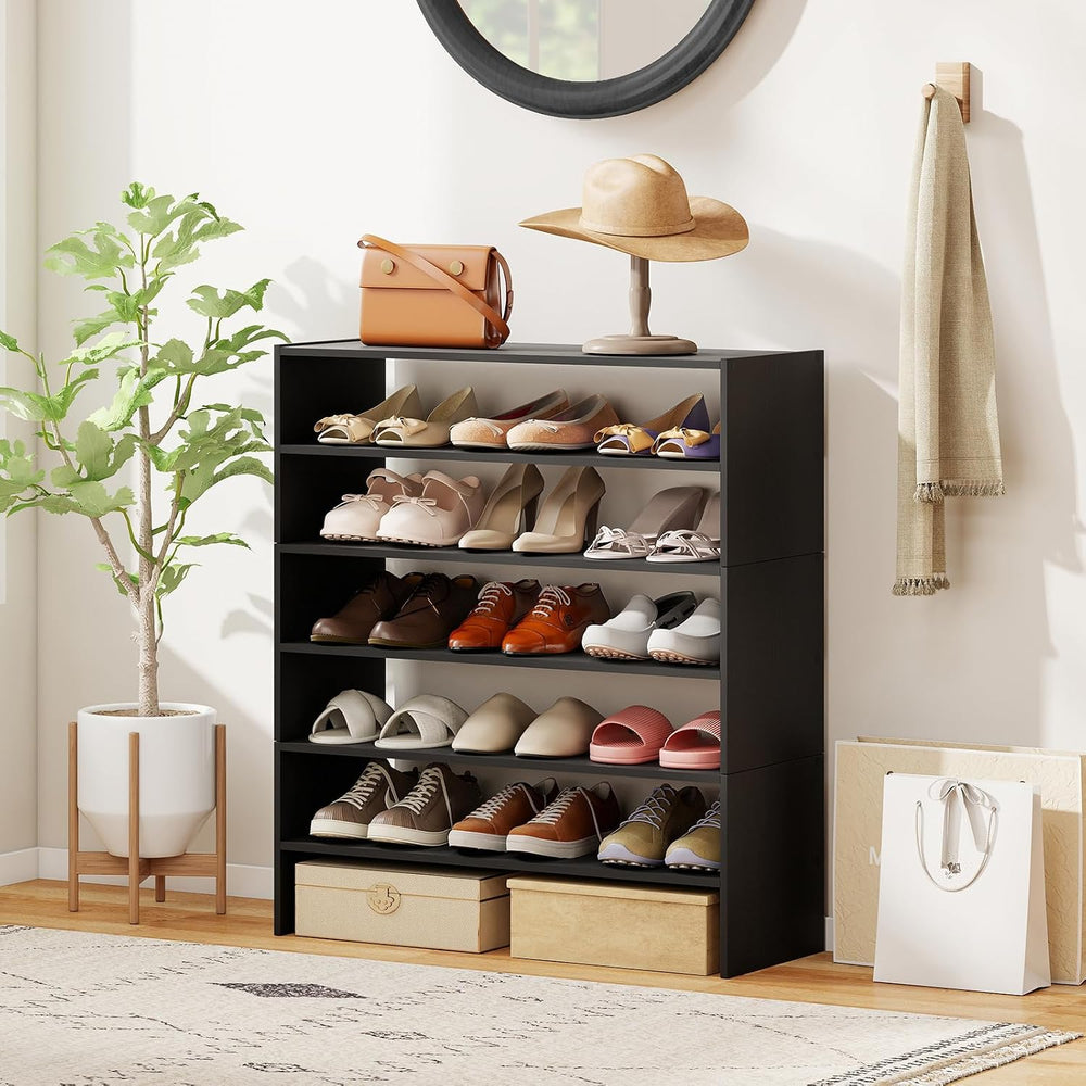 COSTWAY 6-Tier Shoe Rack, Extra Wide Shoe Shelf Organizer