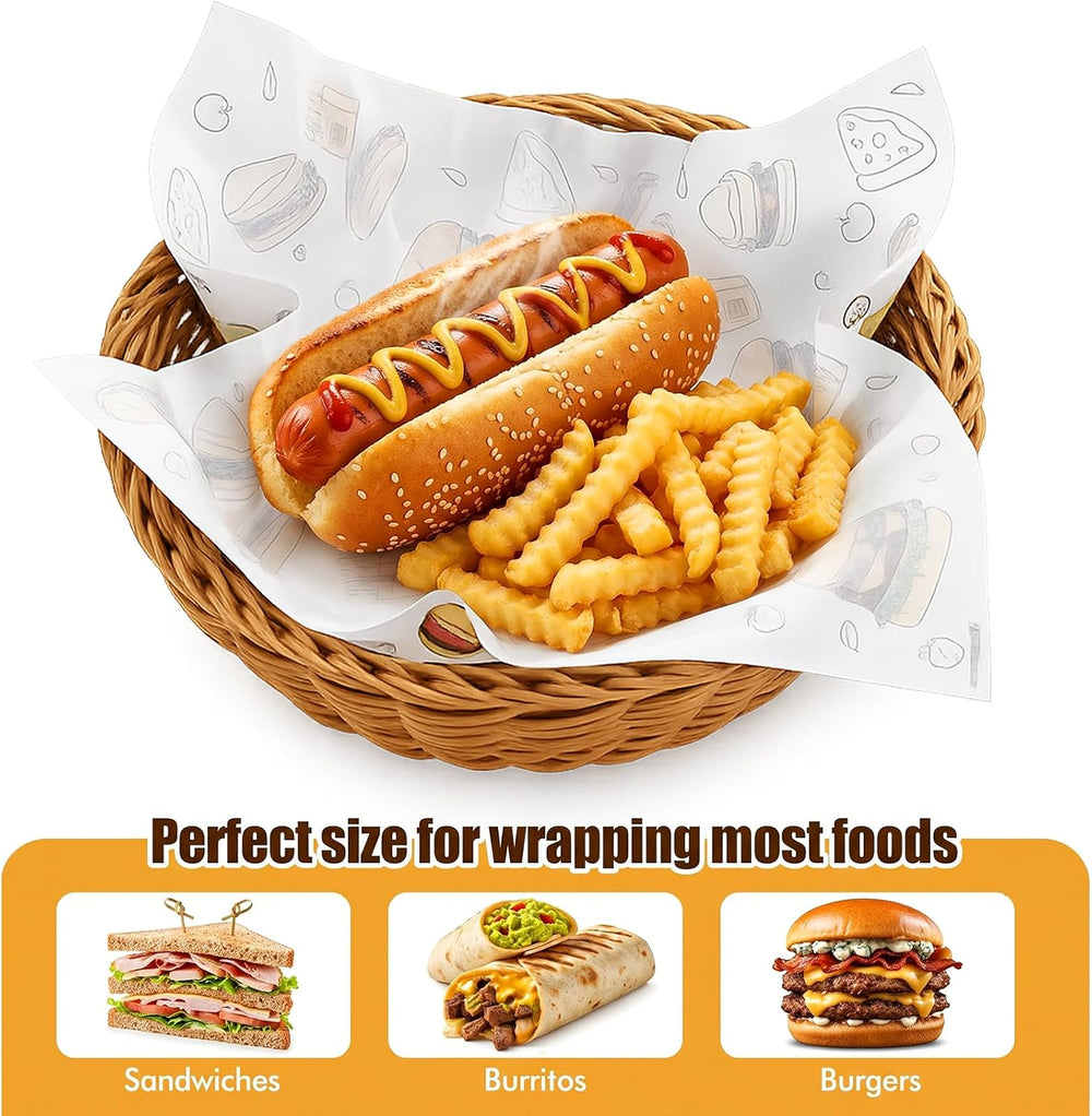 Cididu 1000 Pcs Deli Wax Paper Sheets, 12x12 Inch Grease Resistant Sandwich W...