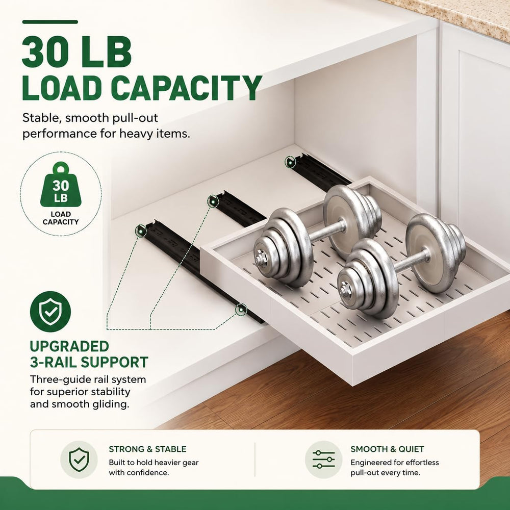 Fokyfok Pull out Cabinet Organizer,Expandable,No Drill,Heavy Duty,Kitchen