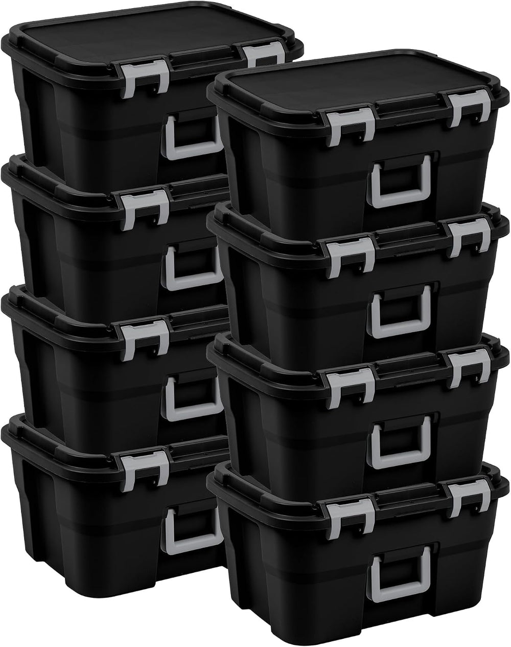 Sterilite 8 Pack Footlocker, 14 Gallon Plastic Storage Container with Latchin...