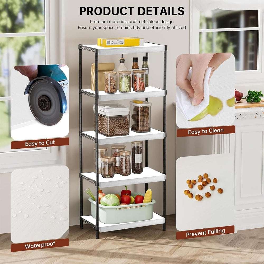 5PCS Wire Shelf Covers for Pantry, Preventing Leakage of Items & Removabl...