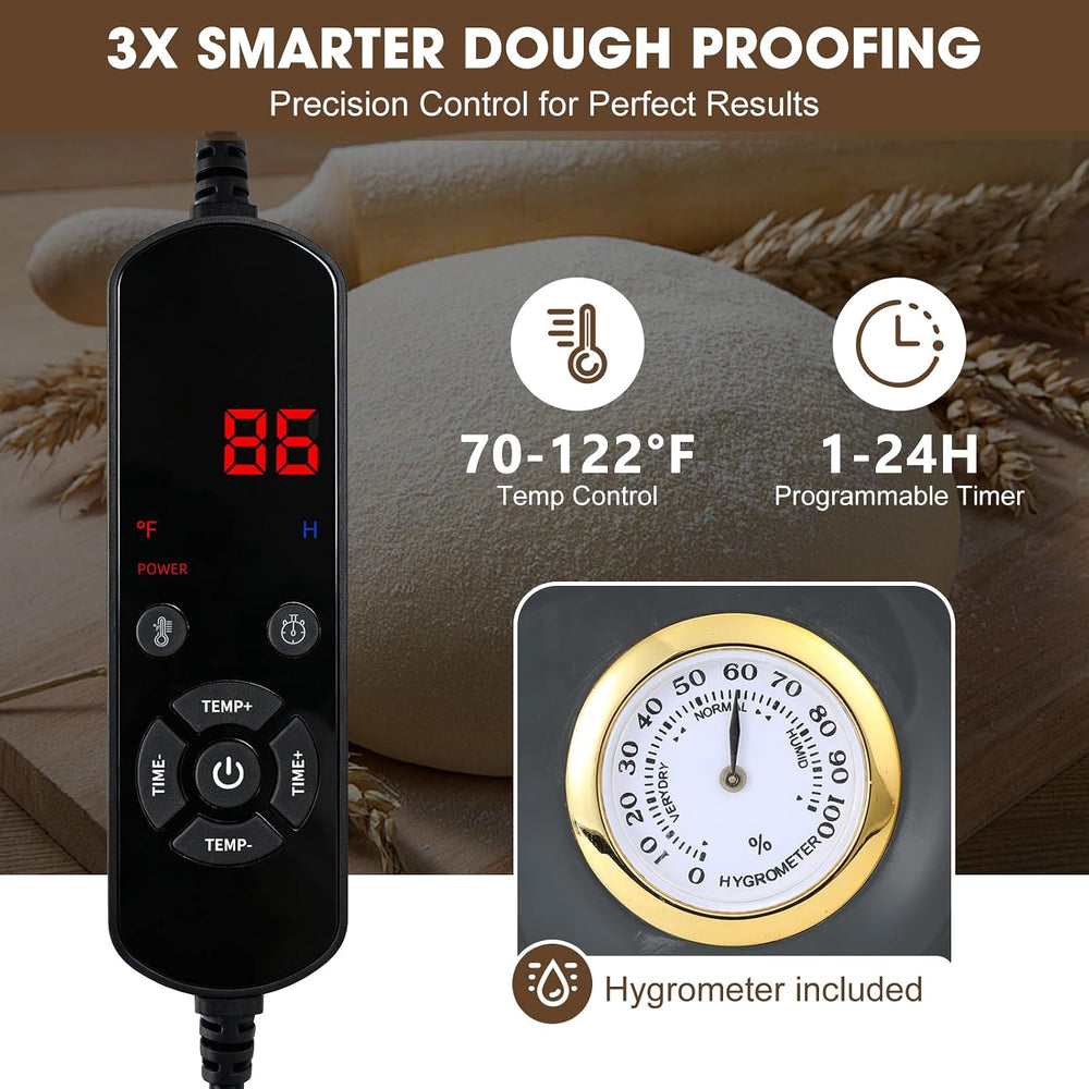 Foldable Bread Proofing Box, 70-122°F PID Dough Proofer with 1-24H Timer