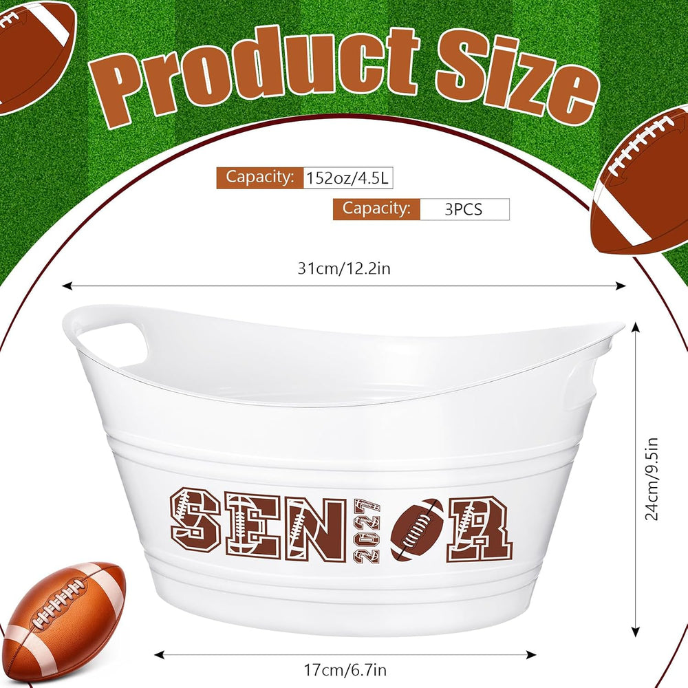 Pickmesh 3 Pcs Football Senior Night Sport Gift Basket, Senior 2027 Graduatio...