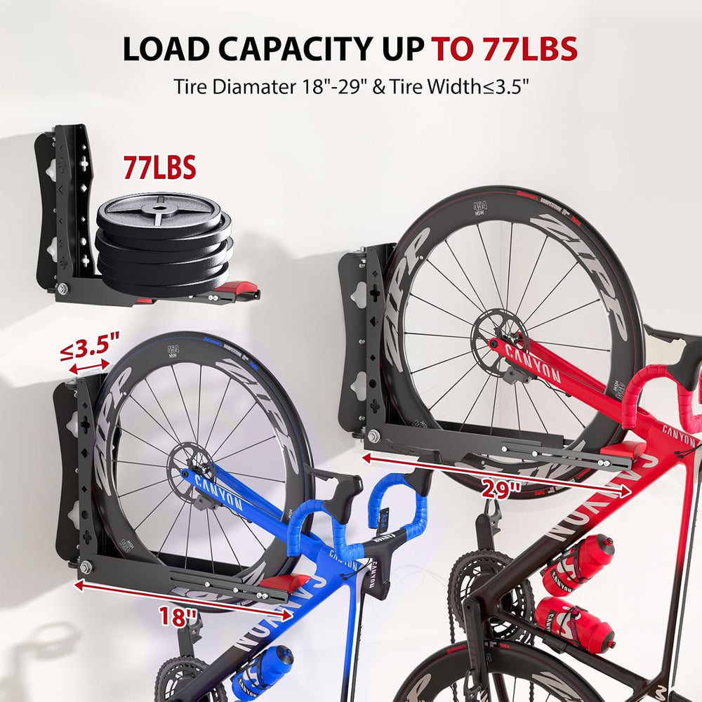 Swivel Bike Wall Mount,No Heavy Lifting Bike Wall Mount,Space-Saving Bike Rac...