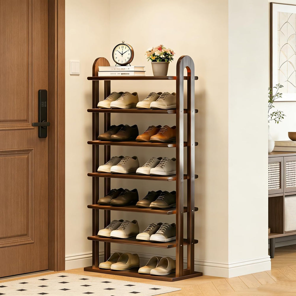 7 Tier Shoe Rack for Closet - Vertical Shoe Rack Free for Small Space - Stand...