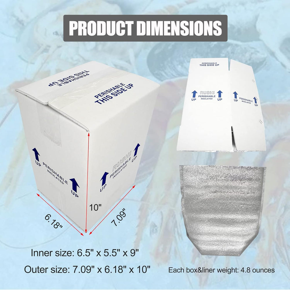 7x6x10“ Small Insulated Shipping Boxes for Frozen Food, 8 Pack Double Insulat...
