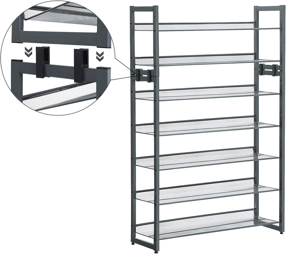 SONGMICS Metal Shoe Rack, 5-Tier Shoe Orgainzer, Holds 20-25 Pairs