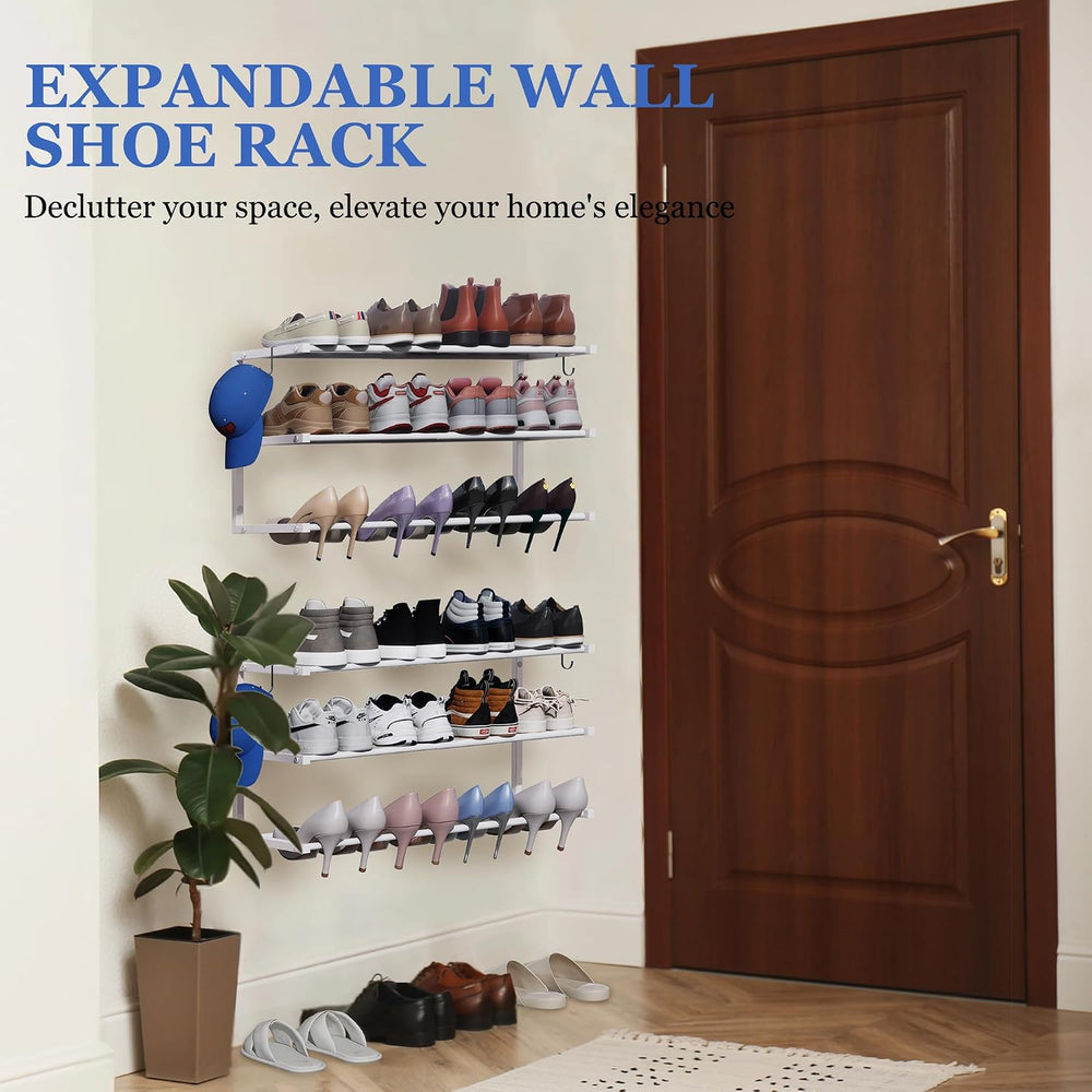 3 Pack Wall Mounted Shoe Rack, 3 Tier Hanging Shoe Rack Holds 36 Pairs, 17&qu...