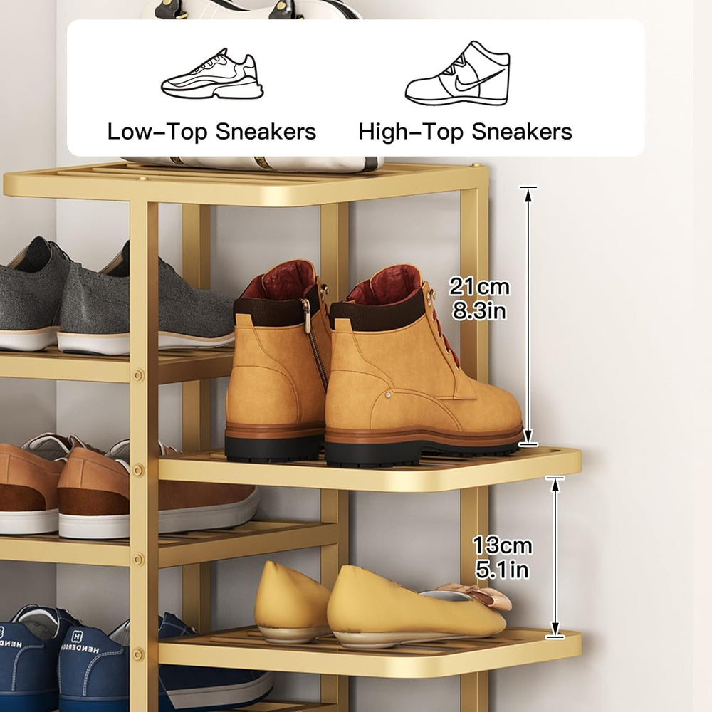 5-Tier Shoe Rack for Entryway,Metal Shoe Organizer, Large Capacity Shoe Stora...